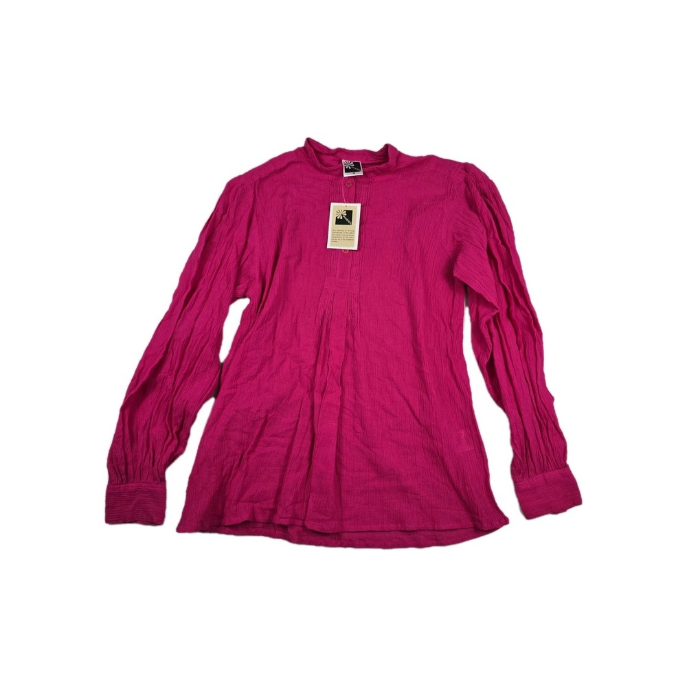 Phool Vintage Gauze Blouse Top Boho Hippie Hot Pink Women's‎ Medium New